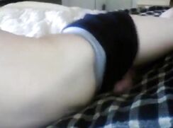 Bed humping twink cum