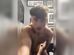 cute hornie blonde guy talking dirty and cums