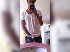 cute blonde get hornie at laundry room