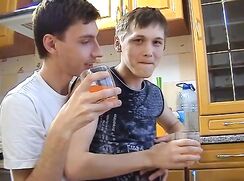 Two Little Twinks in Love Fuck Together in The Kitchen  -  Gay Twink Porn