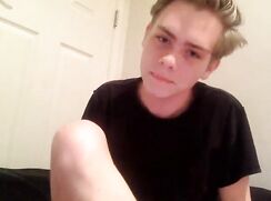 cute tattoo blonde wanking cam