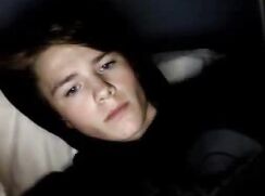 cute brunette guy get hornie at night wank and cum