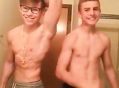 Ryan & friend flexing