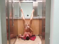 [ABX][5][371] - Boy pissing and cum into his mouth in the elevator