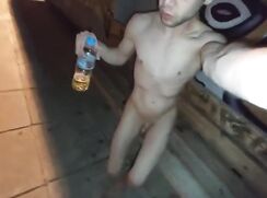 Piss shower on public street