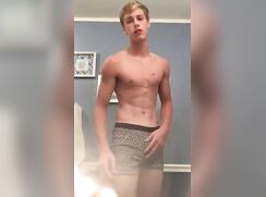 Hot Blond Twink Shows Cock and Ass Porn