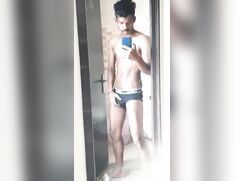 Indian villager mirror selfie