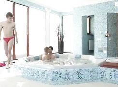 twink jacuzzi threesome