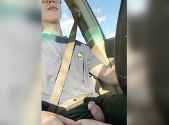 Ben in Oregon driving and jerk off.