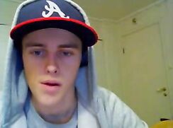 Blue eyed guy teasing and wanking for girls