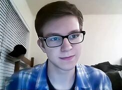 Cute College Twink with glasses wanks boys porn - AI Enhanced