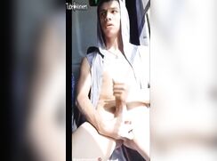 RICKY - JERKS OFF HIS COCK IN A TOURIST BUS