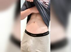 ATHLETIC TEEN SHOWS HUGE COCK