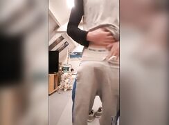 Almost cums in his underwear