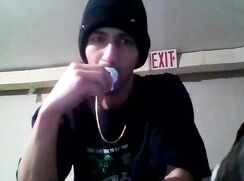 twink gay porn showing-off his big dick on webcam