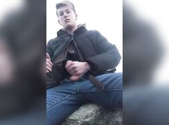 cute blonde risky outside jacking off boys porn