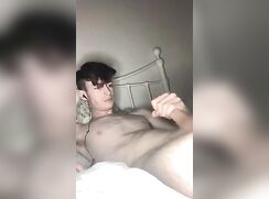 cute big dick chill jacking cum on bed boys porn