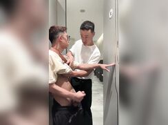Asian Boys Public Toilet Cum Wank