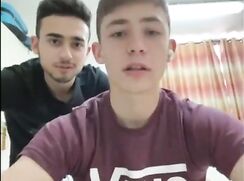 Sexy vans boy jerks his big dick