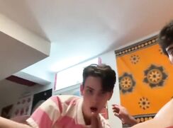 Smooth, white son plays with dad