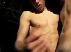 Twink Gets a Helping Hand from His Buddy Outdoors
