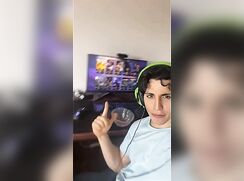 Hot, very fit Dark hair Twink is very verbal in wanking off - AI Enhanced