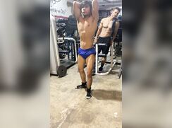Robert cano bodybuilder flexing at gym