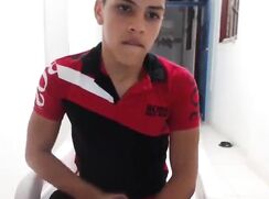 Hot Colombian boy fapping soccer porn