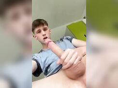 Hot shaved fucker showing off his wank boys porn