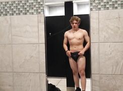 hot bodybuilder ethan showing off legs