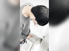 chinese boy ejaculation in the toilet..