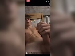 cute blonde guy chill wanking bed