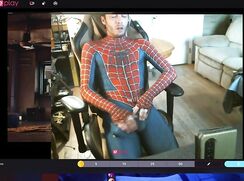 streamer cum in spiderman costume