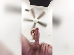 cute big cock wanking from below cum