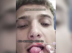 Boy / chamo / garoto tells you he's your macho and tastes his cum