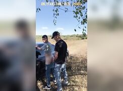 Straight Guy Fucked 18 Year old Student Outdoor by Car and both Cum