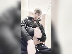 Cute British boy wanking in school bathroom twink porn