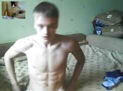 cute guy quick cumming chating to girl