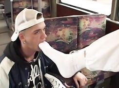 Faggot serve Alpha on Tram