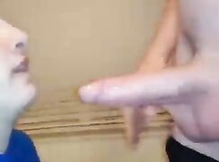 Gay boy convinces straight guy to let him suck