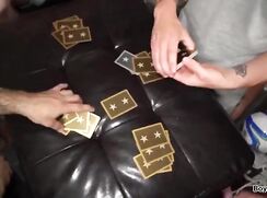 Real STR8 guys playing strip poker, poke'r in the ass