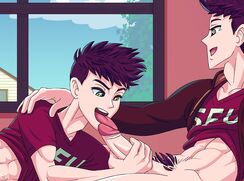 Cartoon toy play sporty porn boys