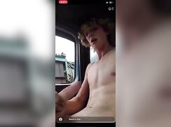 Handsome Boy Cums In His Car JHYG