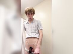 Chastity Twink Strips To Reveal Huge Butt Plug Boys Porn