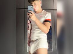 Uncut Twink Waves His Wang In Mirror boys porn