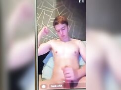 cute ginger guy jacking his big dick