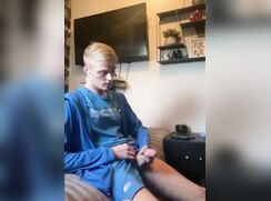 cute blonde big cock blue outfit show