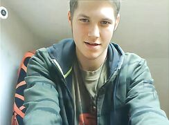 Horny Tattoo Dark Blond Hair Twink's cum facial