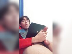 TEEN FROM PERU JERKS OFF  WHILE WATCHING PORN