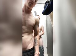 Two army hunks mutual jerk